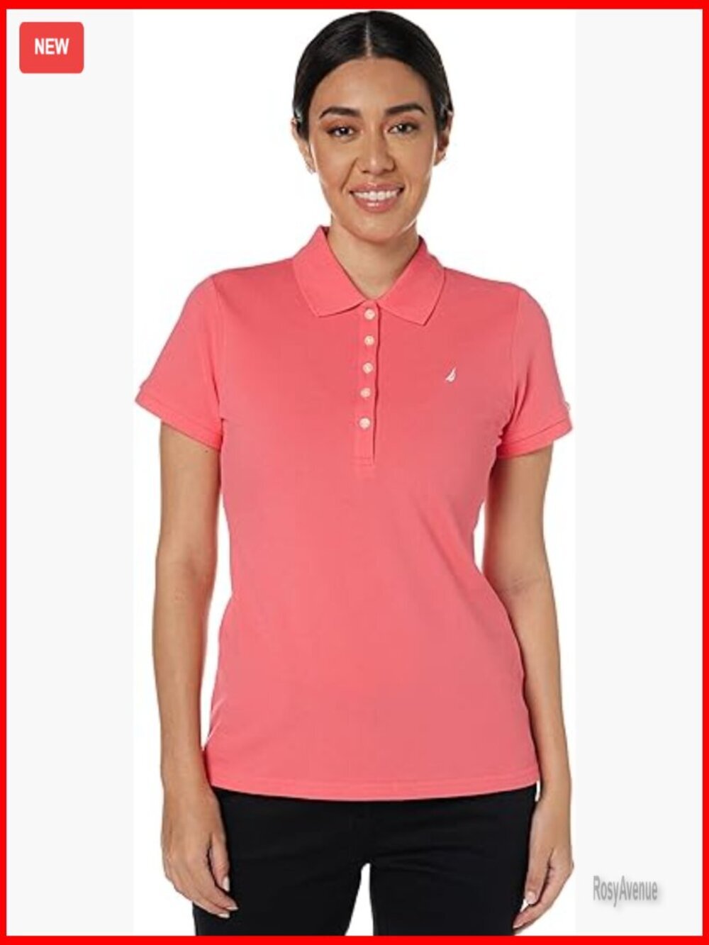 Short Sleeve Polo Shirt 100% Cotton Classic Fit 5-Button Placket